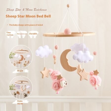 Nordic Style Felt Animal Bed Bell Baby Crib Hand Eye Coordination Hanging Ornament